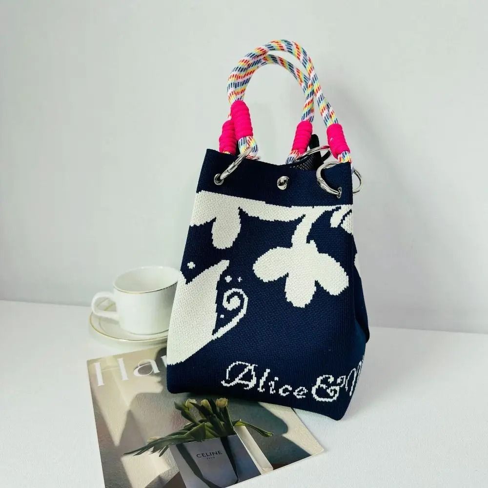 Butterfly Knitted Bucket Handbag 11