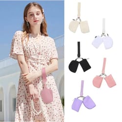 portable mini zip-around keychain wristlet