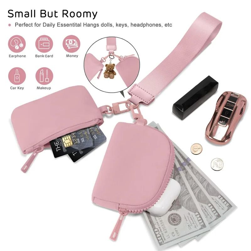 Portable Mini ZipAround Keychain Wristlet 3