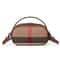 Canvas Cowhide Checkered Round Crossbody Bag 2