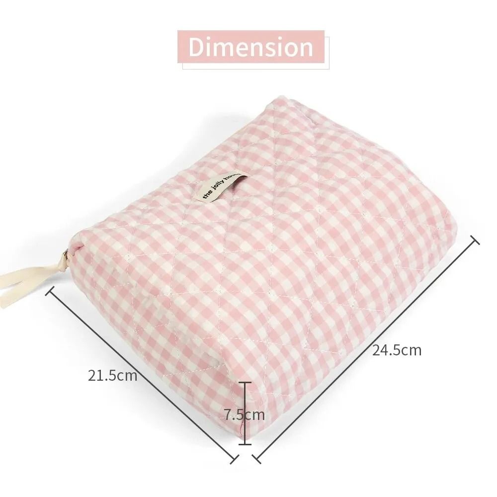 Simple Plaid Large Capacity Cosmetic Pouch 5