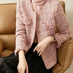 elegant textured tweed winter jacket