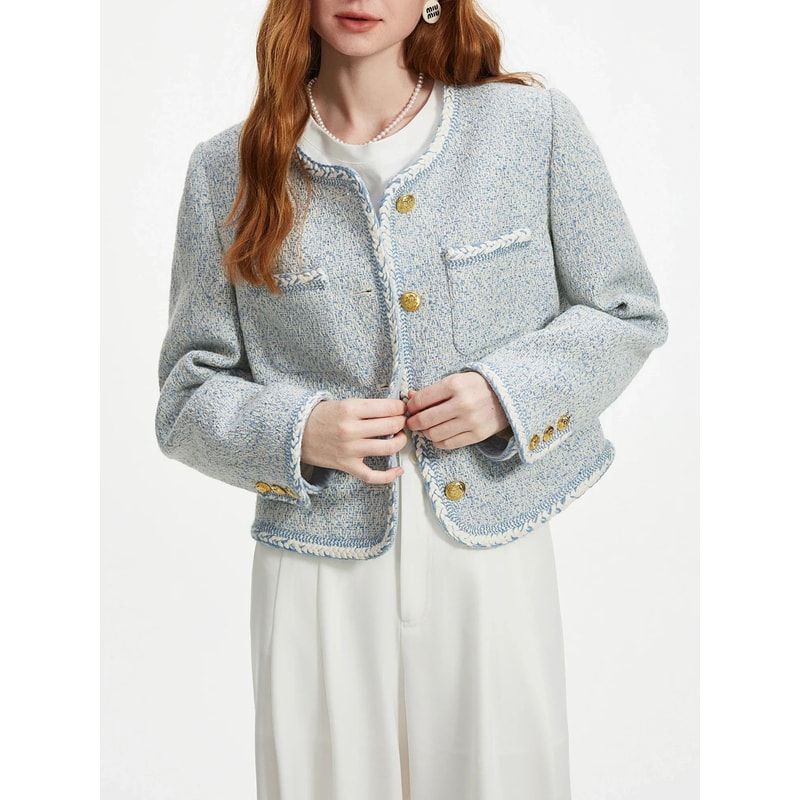 Wool Blend Temperament Tweed Jacket 5