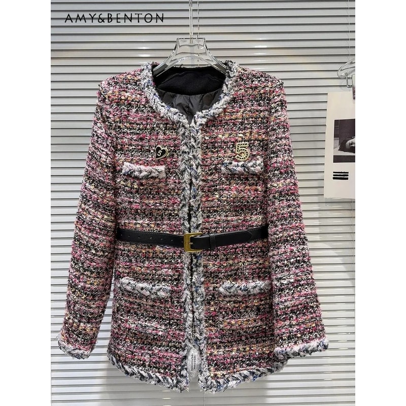 French Temperament Tweed DownLined Winter Coat 1