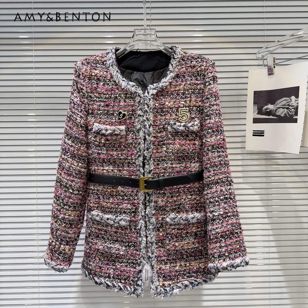 French Temperament Tweed DownLined Winter Coat 5