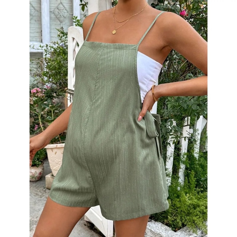 Summer Maternity Romper Dress With Integrated Shorts 1