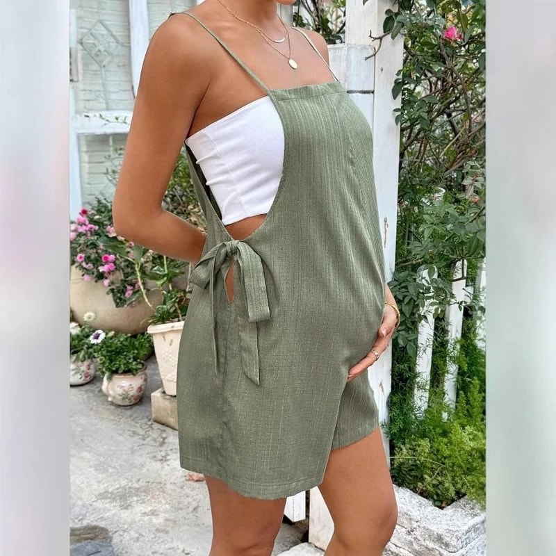 Summer Maternity Romper Dress With Integrated Shorts 4