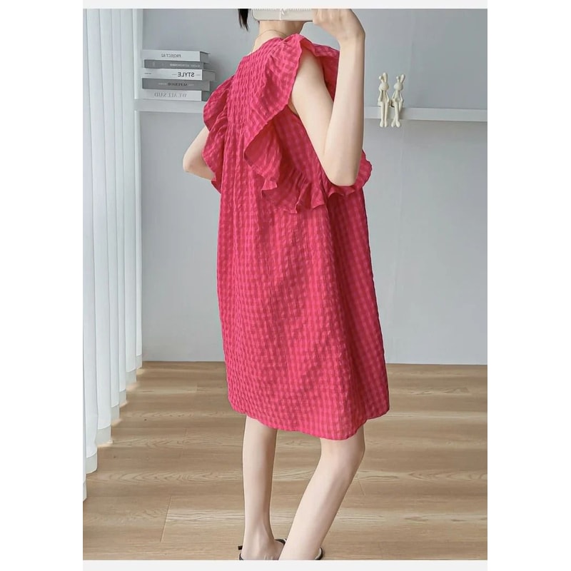 Korean Style Petal Sleeve Maternity Mini Dress 2