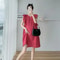 Korean Style Petal Sleeve Maternity Mini Dress 7