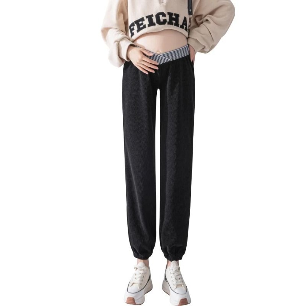 Low Waist Relaxed Wide Leg Maternity Trousers 4