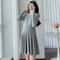 Elegant Korean Style Pleated Lace Maternity Dress 3