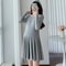 Elegant Korean Style Pleated Lace Maternity Dress 7