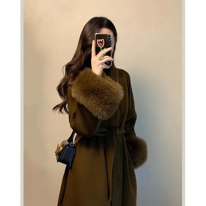 Elegant Winter Warm Wool Blend Trench Coat 6