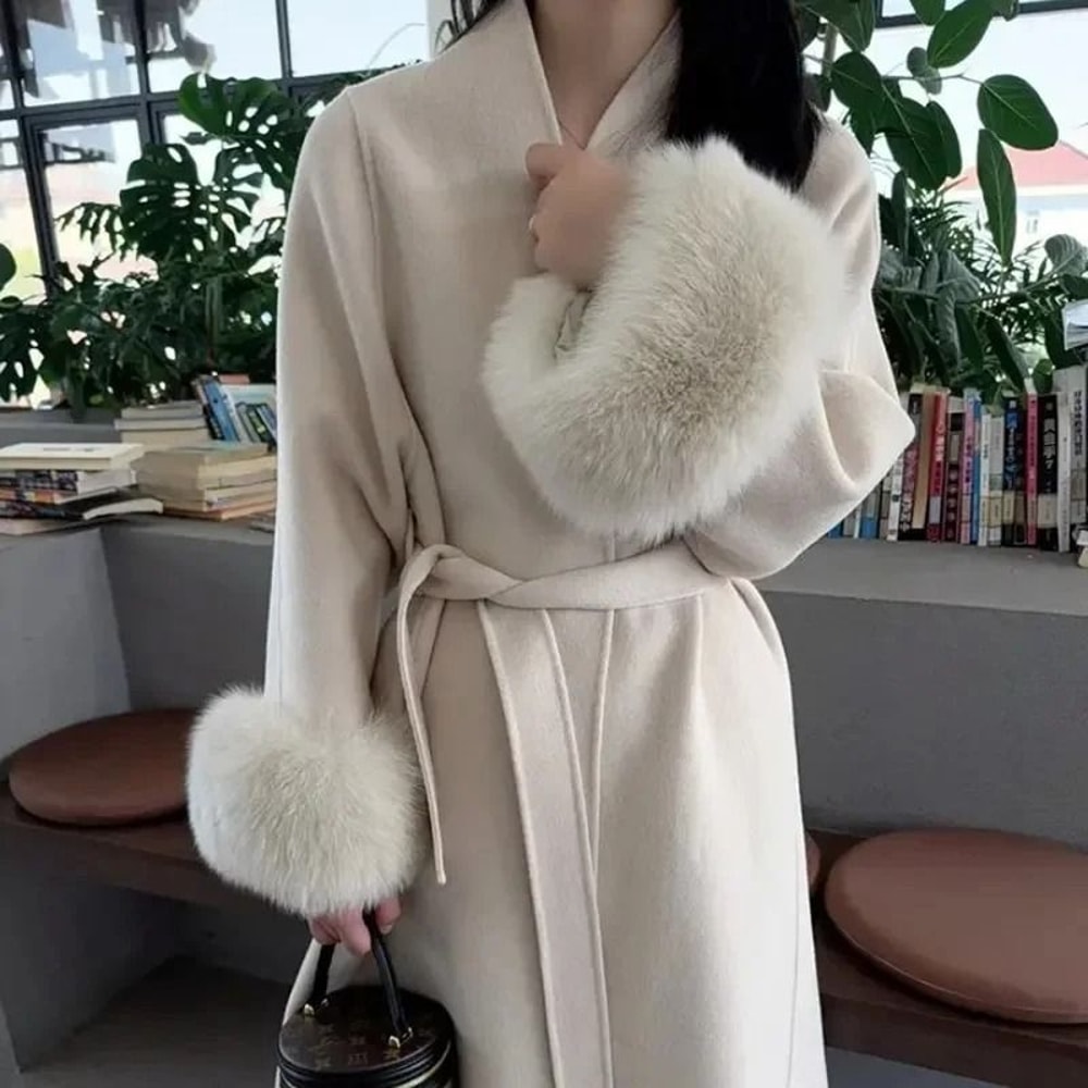 Elegant Winter Warm Wool Blend Trench Coat 7