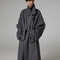 Executive Oversized Extra Long Gray Wool Blend Overcoat 0