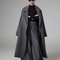 Executive Oversized Extra Long Gray Wool Blend Overcoat 1