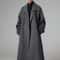 Executive Oversized Extra Long Gray Wool Blend Overcoat 5