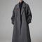 Executive Oversized Extra Long Gray Wool Blend Overcoat 5