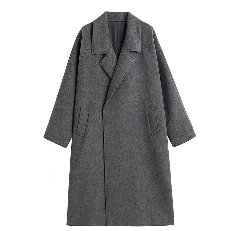Executive Oversized Extra Long Gray Wool Blend Overcoat 6