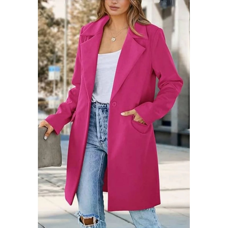 Elegant DoubleBreasted Winter Wool Blend Coat 0