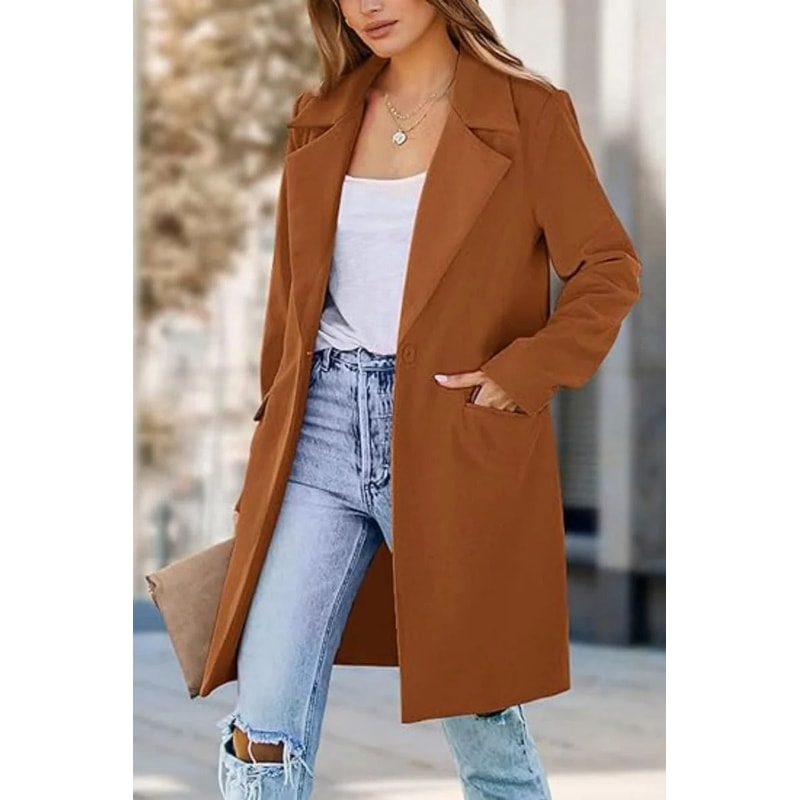 Elegant DoubleBreasted Winter Wool Blend Coat 5