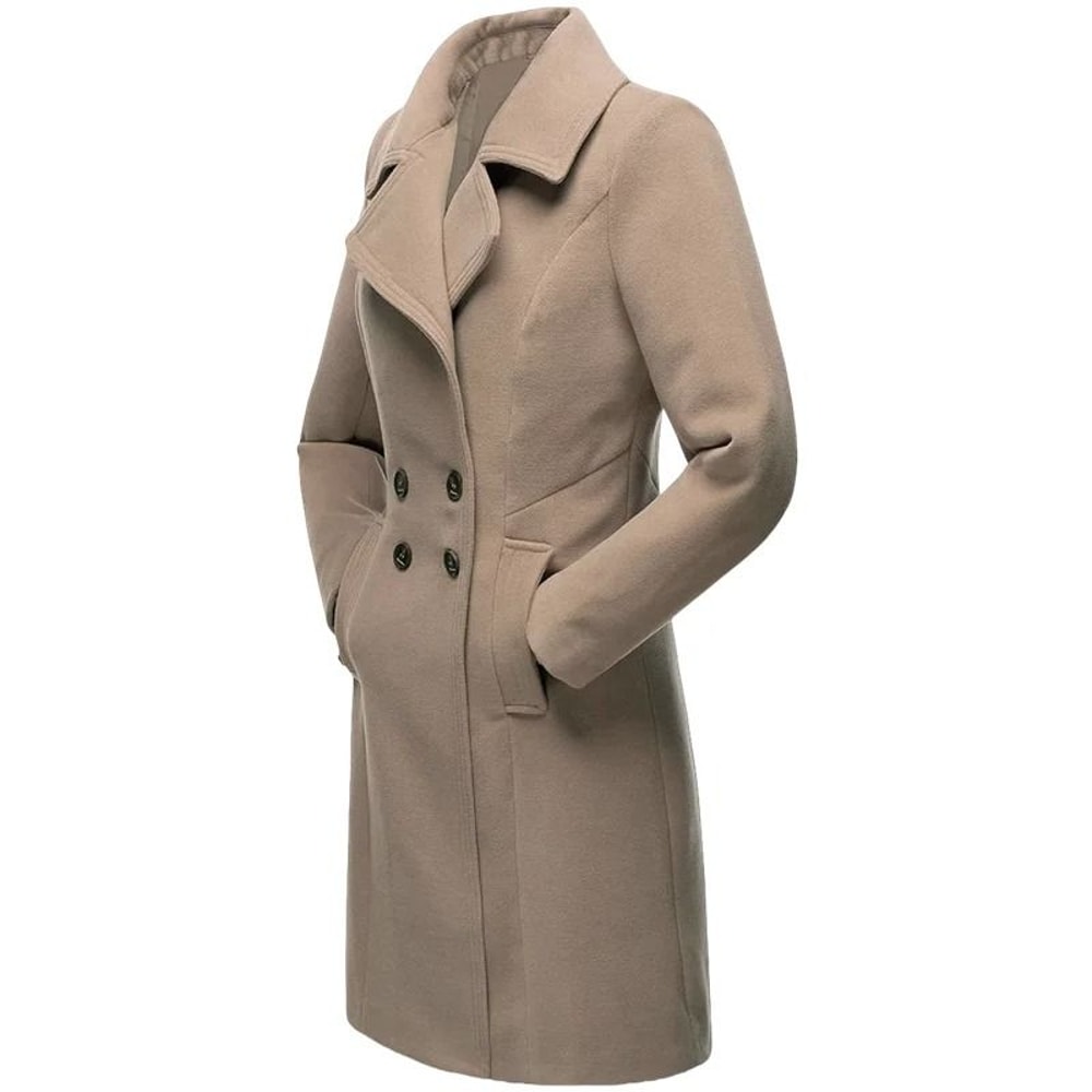 DoubleBreasted Winter Wool Blend Lined Coat 9