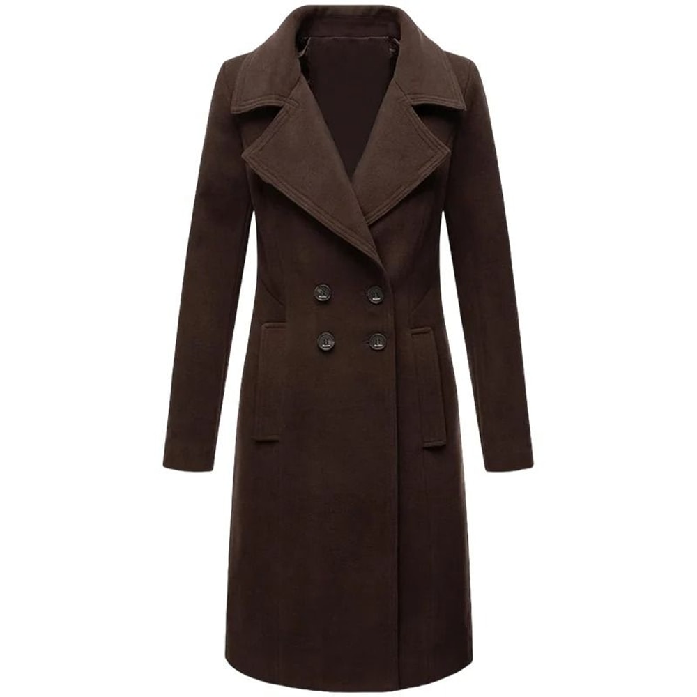 DoubleBreasted Winter Wool Blend Lined Coat 3