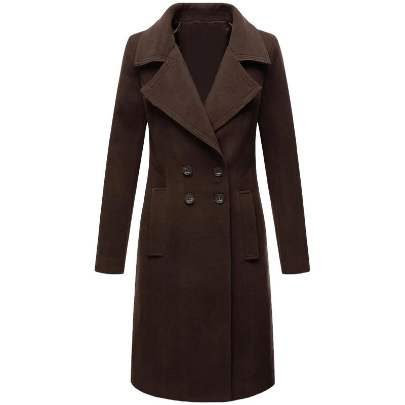 DoubleBreasted Winter Wool Blend Lined Coat 3