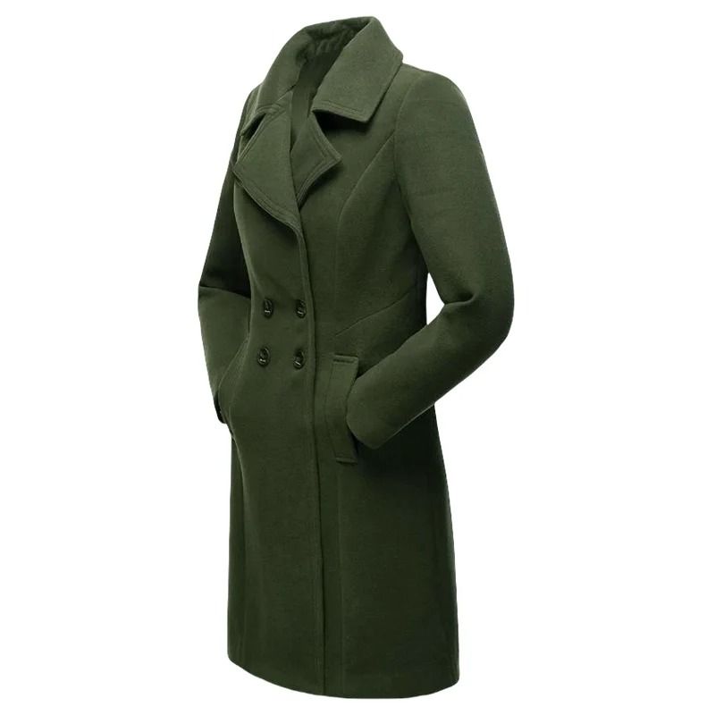 DoubleBreasted Winter Wool Blend Lined Coat 5