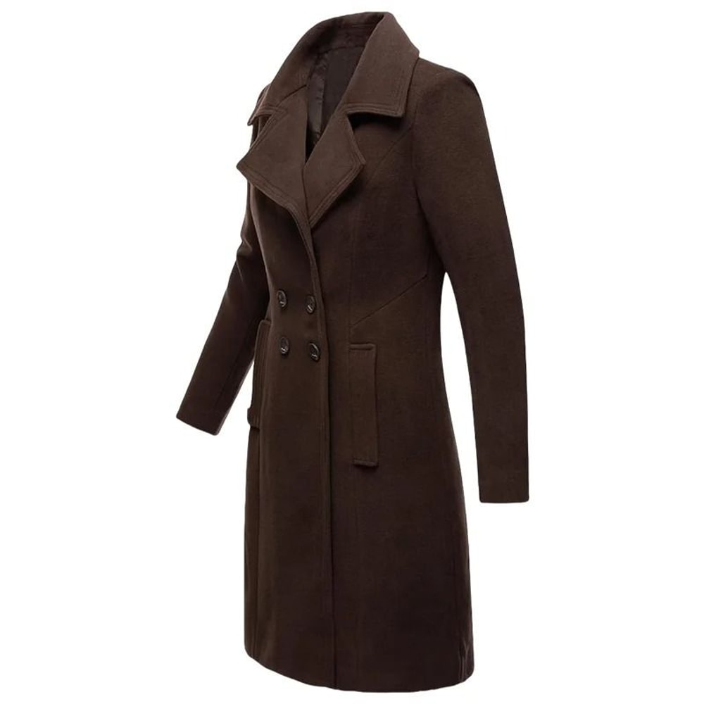 DoubleBreasted Winter Wool Blend Lined Coat 7