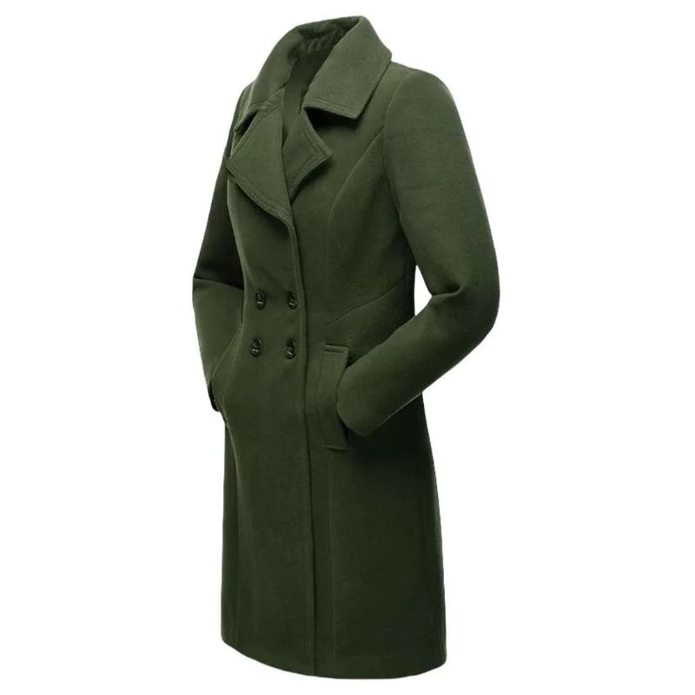 DoubleBreasted Winter Wool Blend Lined Coat 8