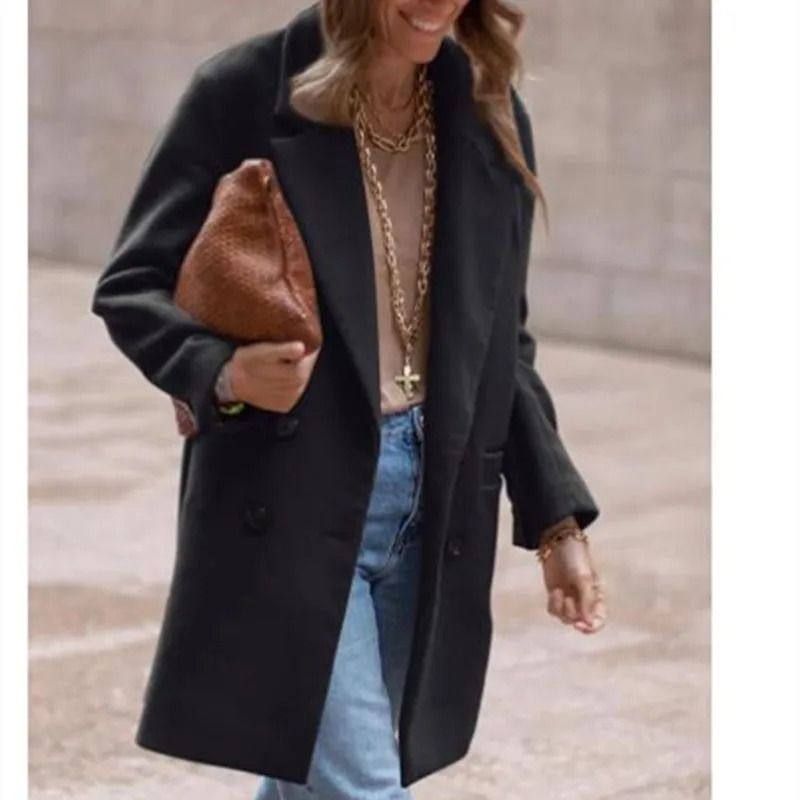 DoubleBreasted Winter Wool Blend Coat 5