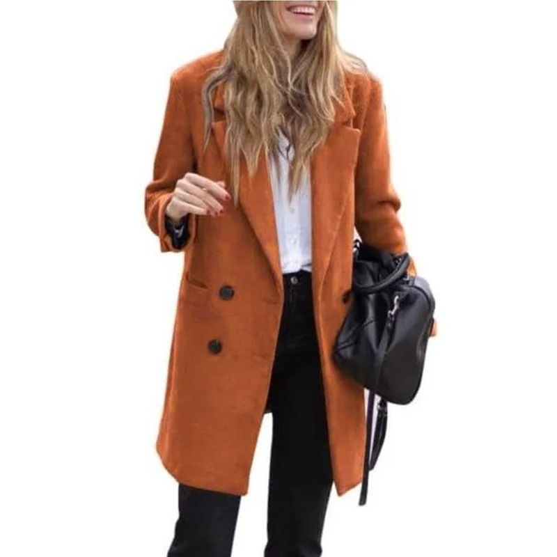 DoubleBreasted Winter Wool Blend Coat 6