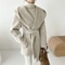 Elegant Hooded LaceUp Woolen Jacket 1