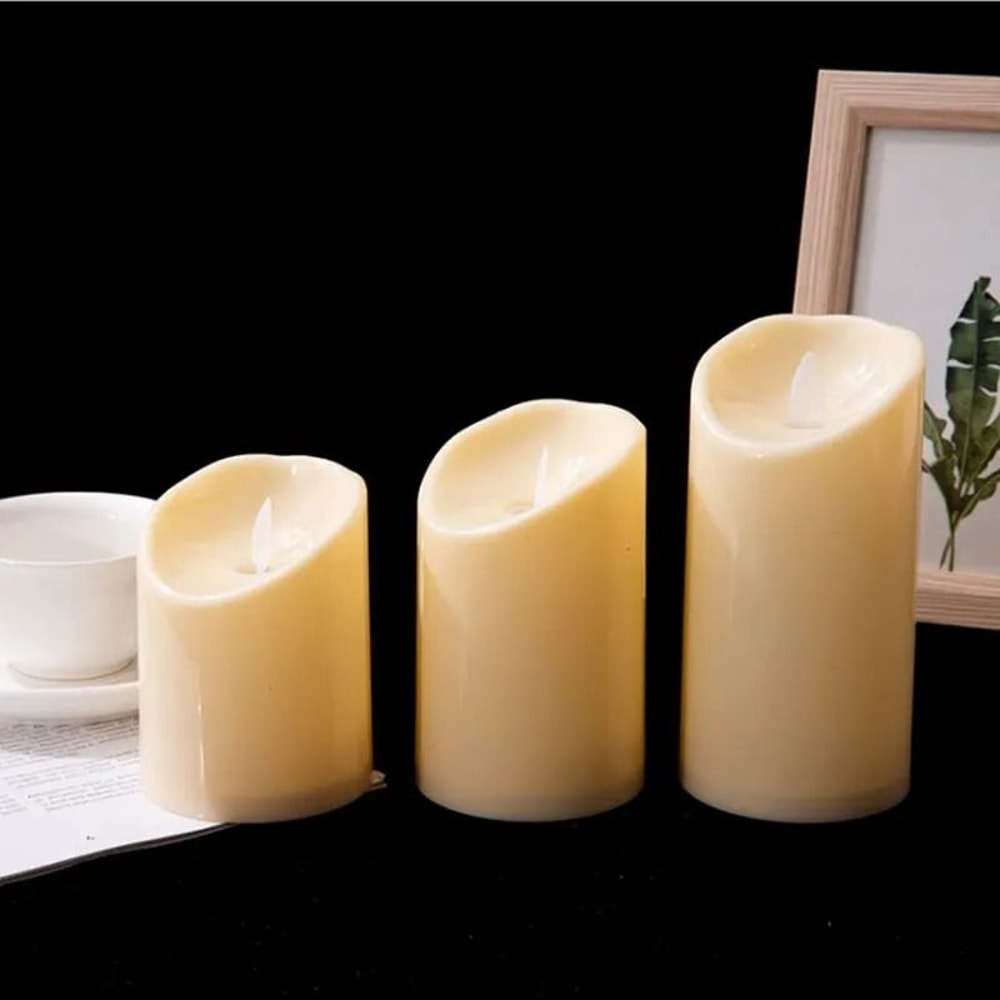 Remote Control Moving Wick LED Pillar Candles 6