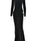 Elegant Turtleneck Satin Hollow Out Maxi Dress 6