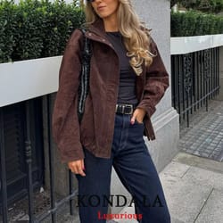 streetwear suede chic brown bomber jacket