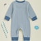 Infant Boys Rugby Striped Hooded Sweater Romper 1