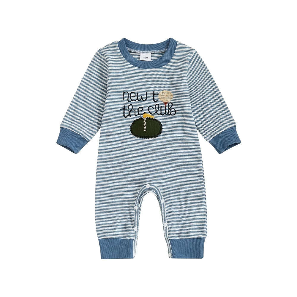 Infant Boys Rugby Striped Hooded Sweater Romper 2