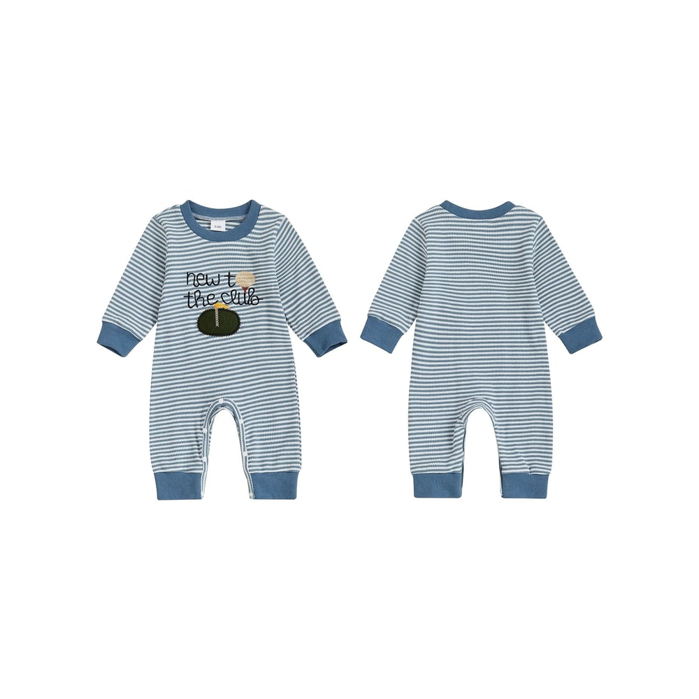 Infant Boys Rugby Striped Hooded Sweater Romper 3