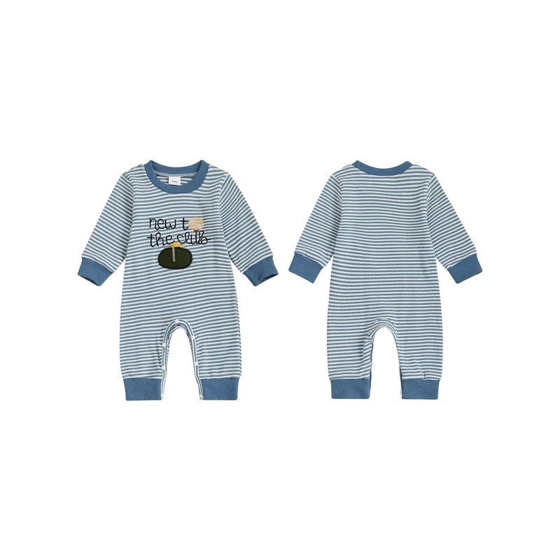 Infant Boys Rugby Striped Hooded Sweater Romper 3