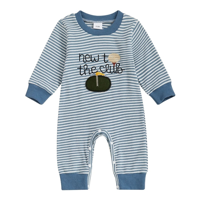 Infant Boys Rugby Striped Hooded Sweater Romper 4