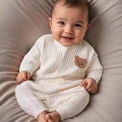 essential 100% cotton long-sleeve baby romper