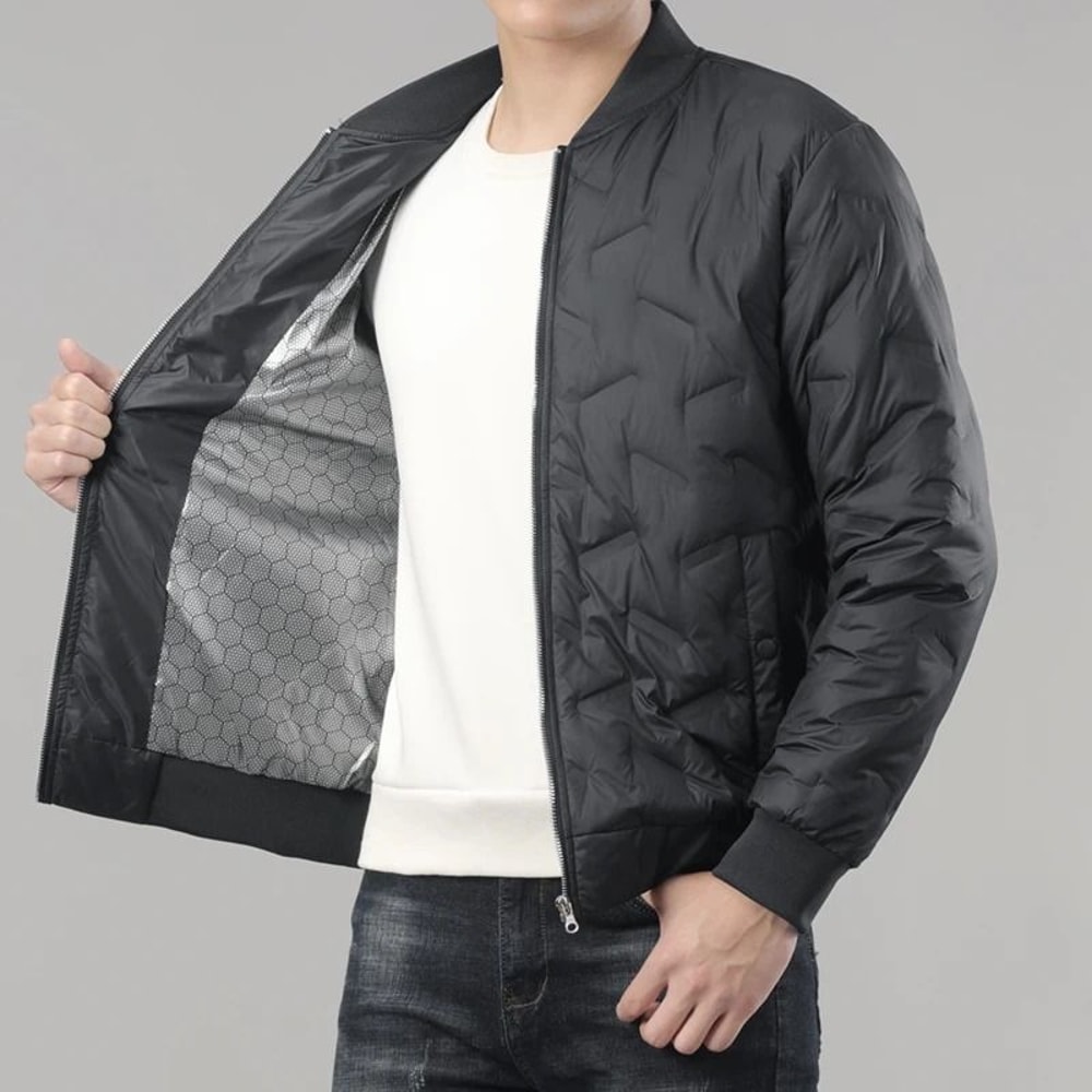 Mens Business Casual White Duck Down Puffer Jacket 2