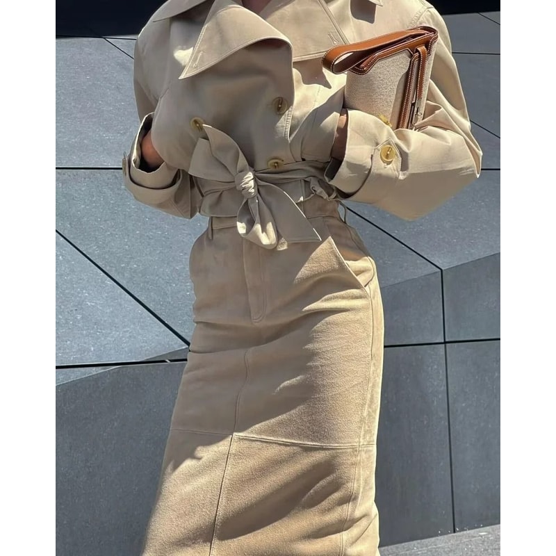 British Style DoubleBreasted Short Trench Coat 3