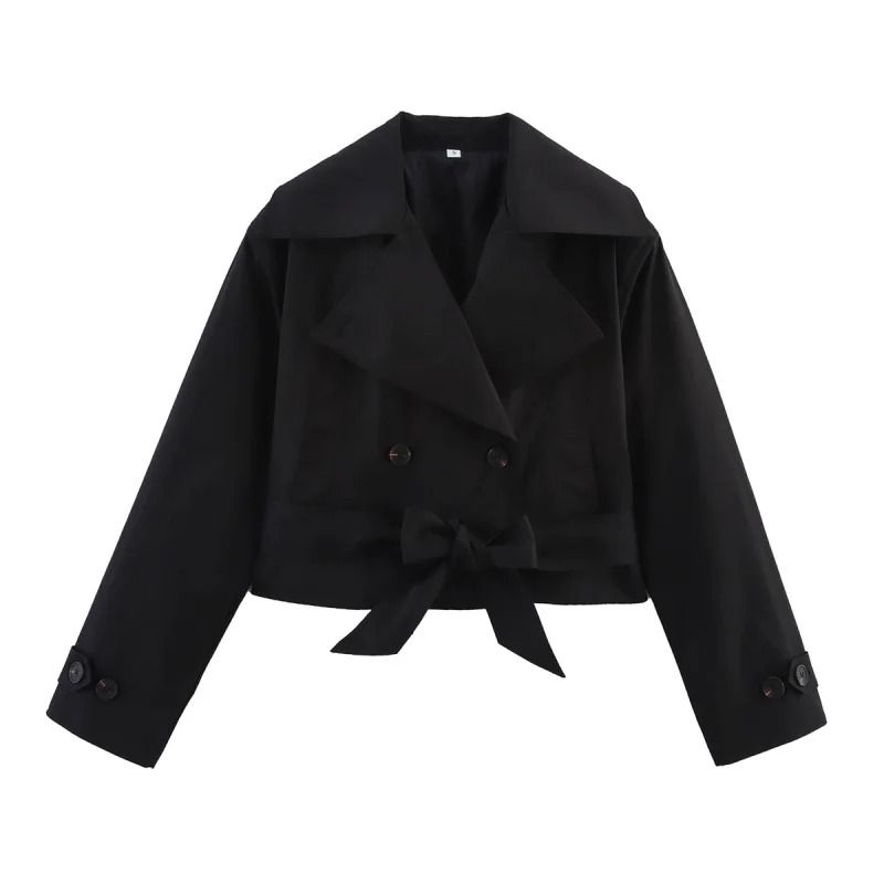 British Style DoubleBreasted Short Trench Coat 7