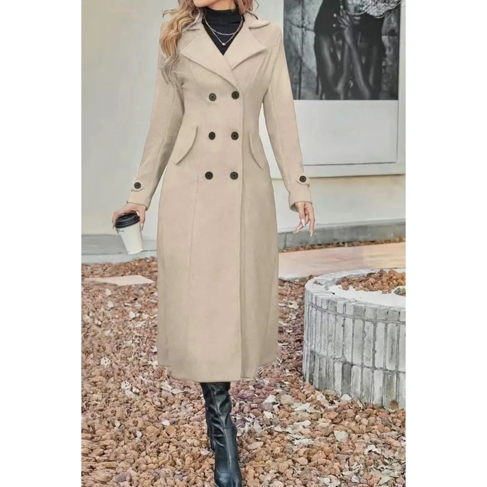 Womens Slimming European Fashion Woolen Coat 3