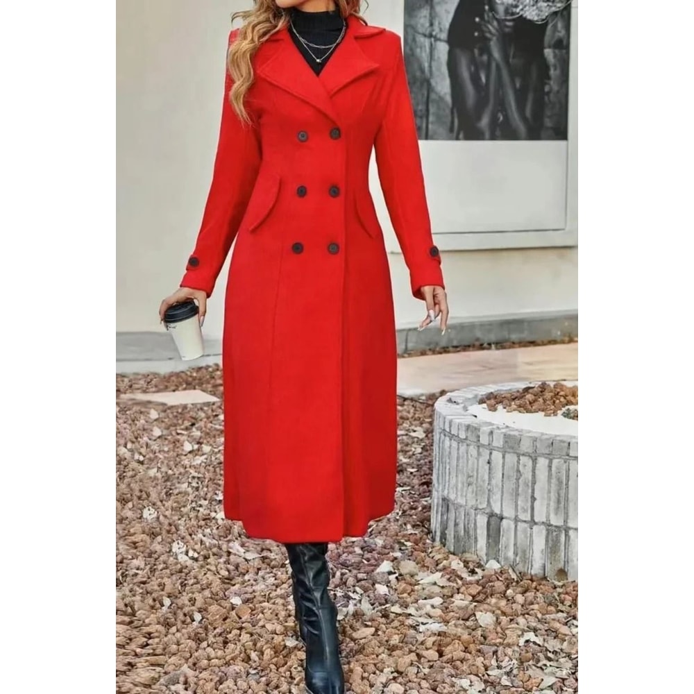 Womens Slimming European Fashion Woolen Coat 6