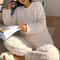 Womens Winter Jacquard Plush Fleece Pajama Set 9