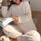 Womens Winter Jacquard Plush Fleece Pajama Set 9